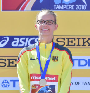 Lea- Jasmin Riecke, Siegerehrung U20-Weltmeisterschaften